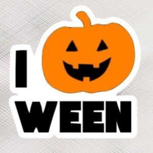 Halloween Pumpkin Waterproof Sticker With Holographic Overlay